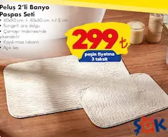 DİNARSU PELUŞ 2'Lİ BANYO PASPAS SETİ fiyat ve kampanya bilgisi
